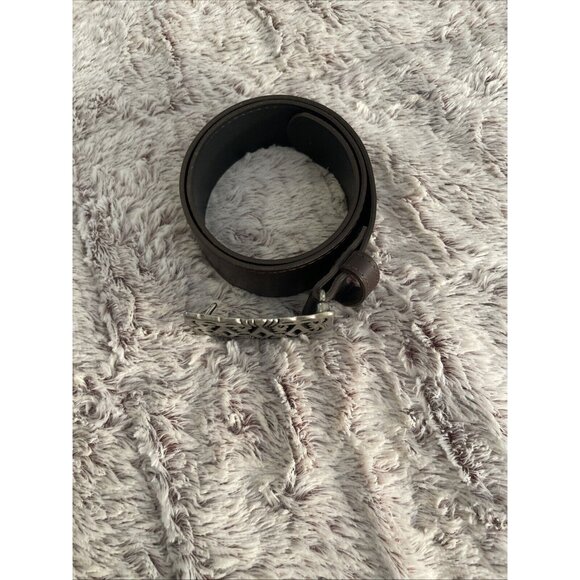 Vintage Silver Tone Century Canada Belt Buckle With Belt Size Small 55569 - Picture 2 of 10